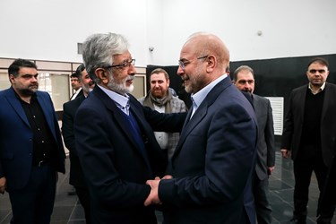 حضور محمدباقر قالیباف رئیس مجلس شورای اسلامی و غلامعلی حدادعادل رئیس شورای ائتلاف نیروهای انقلاب در نشست شورای ائتلاف نیروهای انقلاب با موضوع آشنایی با دستاوردهای مجلس یازدهم