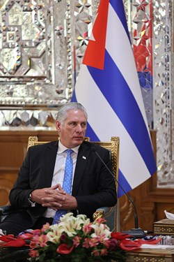 دیدار رئیس‌جمهور کوبا با قالیباف 