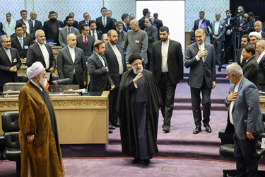 ورود سید ابراهیم رئیسی به محل نشست بین‌المللی تهران درباره «فلسطین»