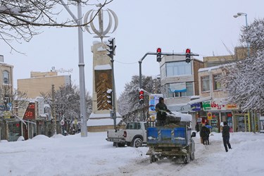 بارش شدید برف در اهر