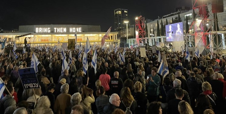 فیلم| تظاهرات گسترده معترضان علیه نتانیاهو